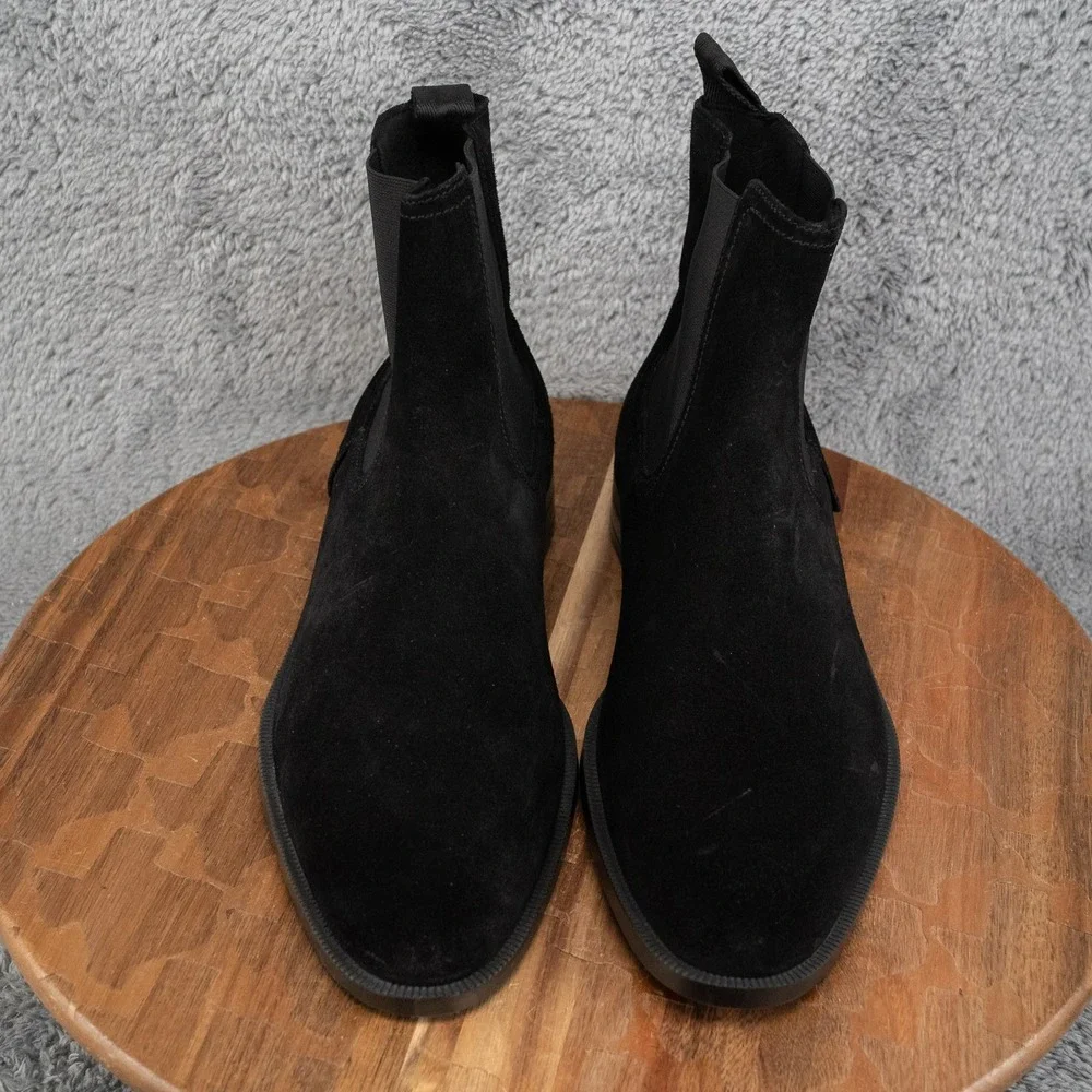 BOSS Hugo Boss Men's Black Suede Chelsea Boots Pull On Ankle Uk 6.5 US 7.5